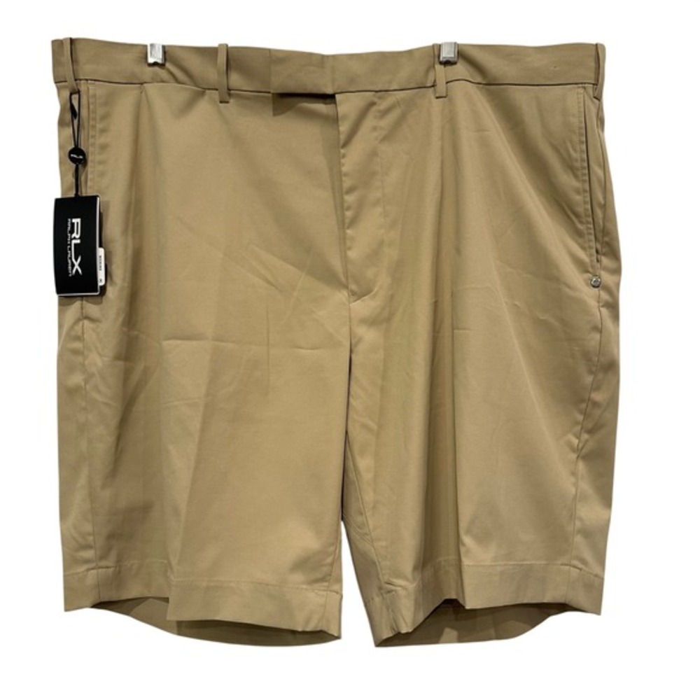 NEW RLX Ralph Lauren Tailored Fit Golf Shorts Khaki Men Size 42 Wicking Fabric
